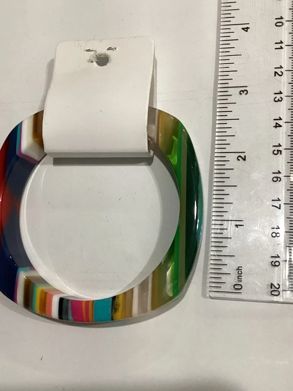 Multicolor Striped Resin Bangle Bracelet